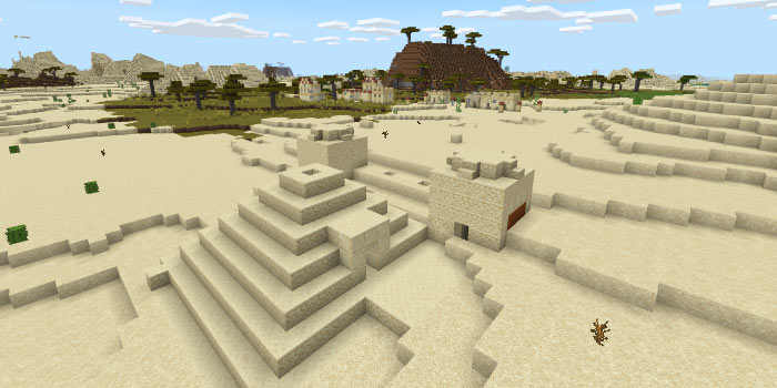 砂漠の寺院と砂漠の村