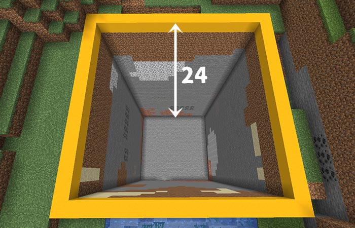 24ブロックの空洞を作る